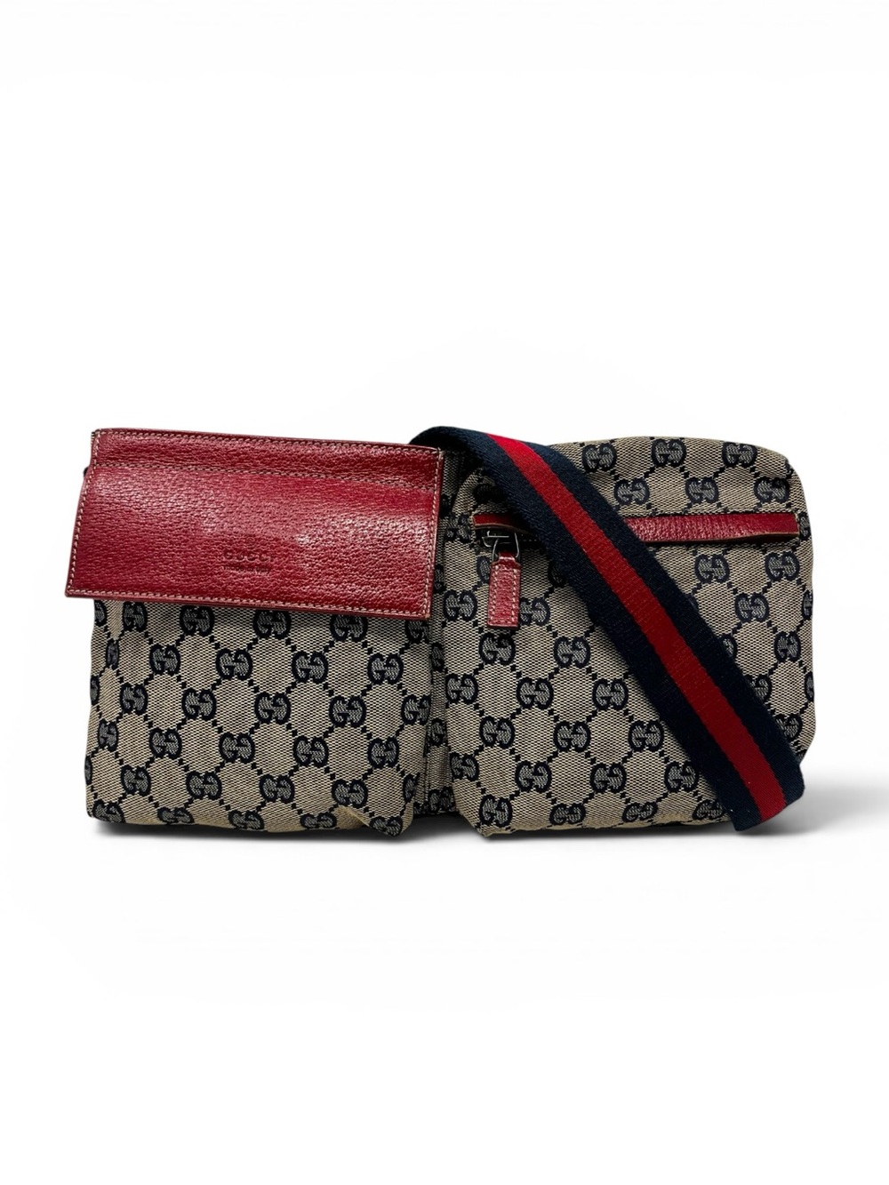 Gucci Interlocking GG Logo Monogram Belt Bum Bag Crossbody Purse Brown Canvas - Picture 13 of 13